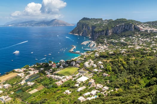 Capri island in a beautiful summer day in Italy