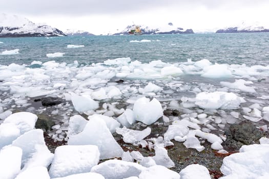 Beautiful landscape and scenery in Antarctica. Freezing