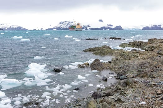 Beautiful landscape and scenery in Antarctica. Freezing