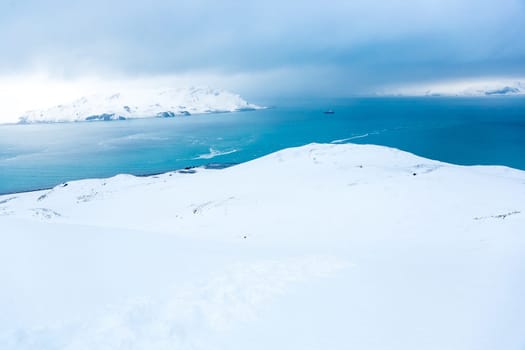 Beautiful landscape and scenery in Antarctica. Freezing