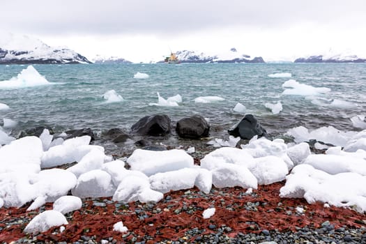 Beautiful landscape and scenery in Antarctica. Freezing