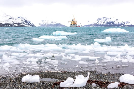 Beautiful landscape and scenery in Antarctica. Freezing