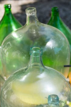 bottles in a winery