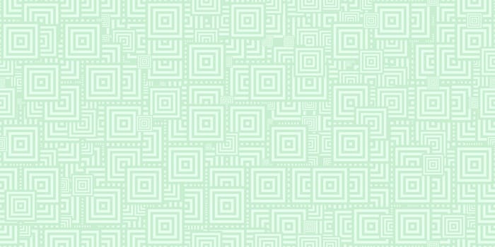 Light Green Squares Сoncentric Polygons Backgrounds. Seamless Hypnotic Psychedelic Compositions.