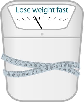 Weight machine and a tape vector illustration lose weight fast concept