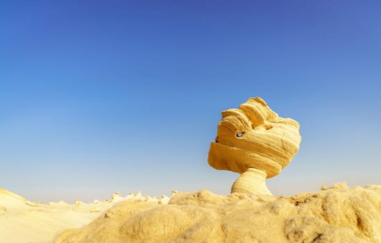 Sandstone formations in Abu Dhabi desert in United Arab Emirates