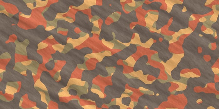 Orange Army Camouflage Background. Military Camo Clothing Texture. Seamless Combat Uniform.