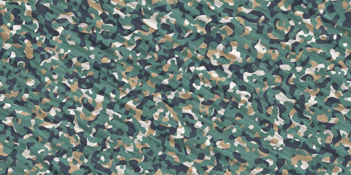 Green Beige Army Camouflage Background. Military Uniform Clothing Texture. Seamless Combat Uniform.