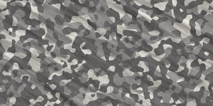 Black and White Army Camouflage Background. Military Camo Clothing Texture. Seamless Combat Uniform.