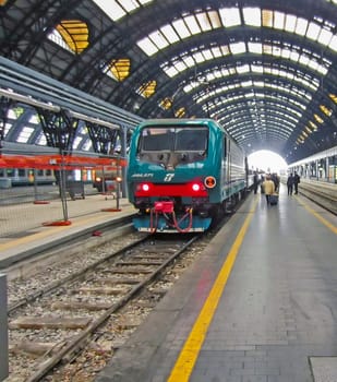 Railroad Station in Milano, Italy