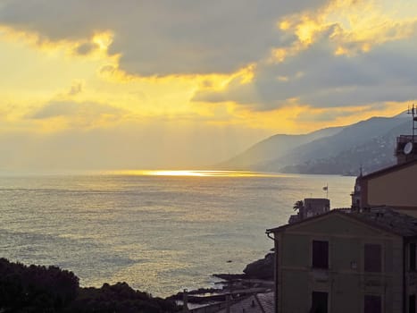 Sunset after storm on Italian Coast