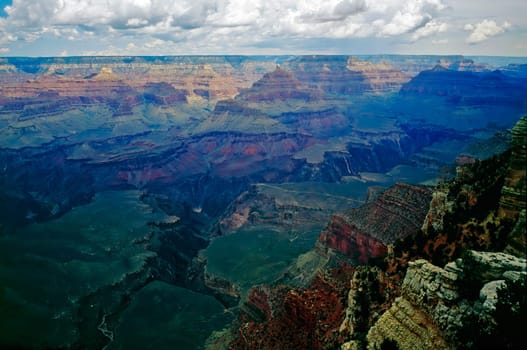 Grand Canyon with cloudy skies in Arizona