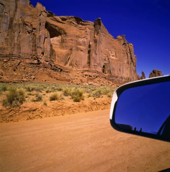 Driving in Monument Valley, Arizona