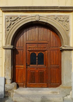 Old Vintage Door on House build in 1600 and located on Kosicka Street  in Levoca, Slovakia