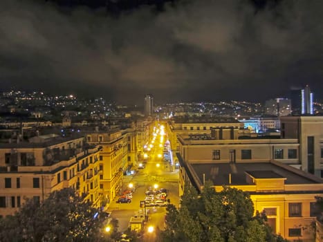 Street at Night in Genoa, Italy