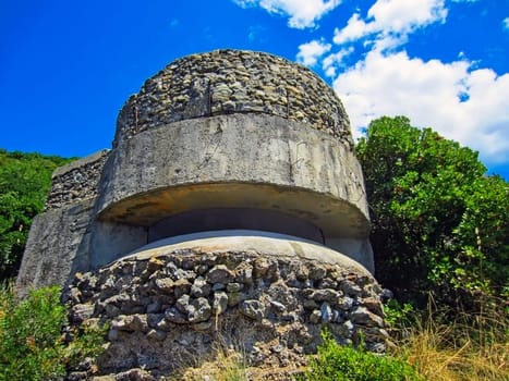 Bunker from WW II on Mediterranean Coast of Italy