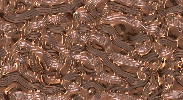 Reflect and ripple metallic seamless background textures. Shining Melt of fluid chrome surface. Rose Gold