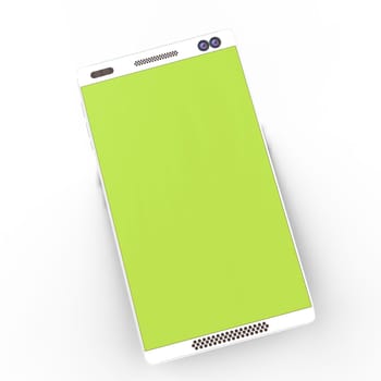 The 3d rendering of Mobile phone icon isolated on white background