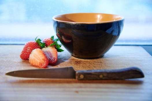 Strawberry set for breakfast or snack