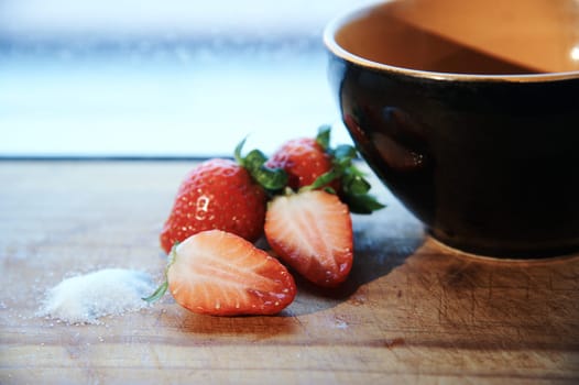 Strawberry set for breakfast or snack