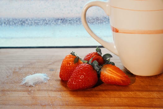 Strawberry set for breakfast or snack