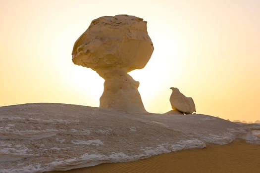 The White Desert at Farafra in the Sahara of Egypt. Africa.