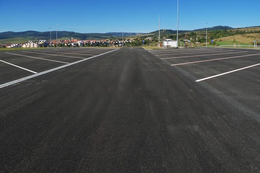 New parking lot by  Highway in Levoca, Slovakia