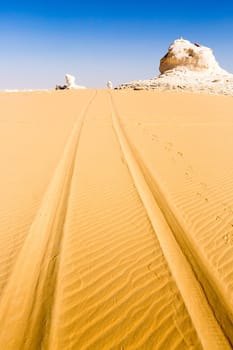 The White Desert at Farafra in the Sahara of Egypt. Africa.