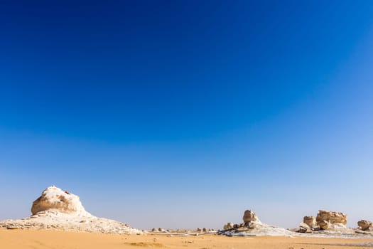 The White Desert at Farafra in the Sahara of Egypt. Africa.