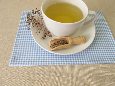 A cup of herbal tea from dill seeds