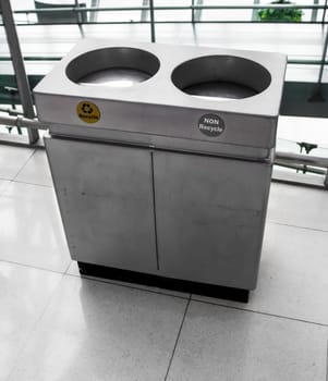 Recycle Trashcan Stainless steel in hall
