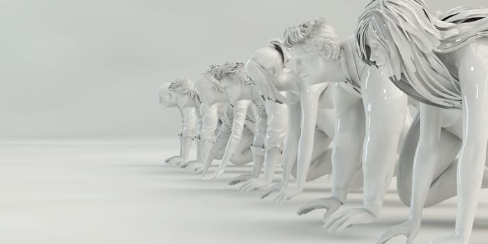 Business Success Concept with Running Men Art