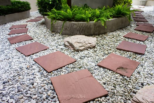 Garden stone nature and lamp