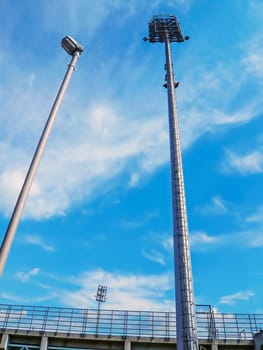 Floodlights over football stadium