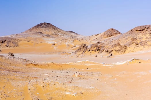 White Desert at Farafra in the Sahara of Egypt. Africa.