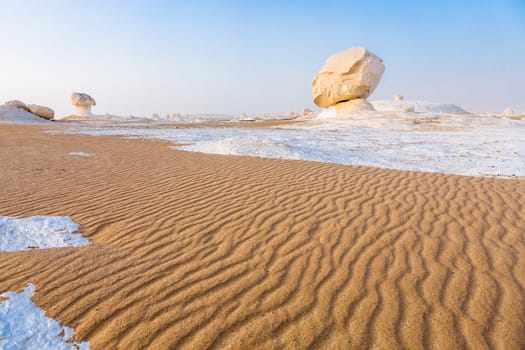 White Desert at Farafra in the Sahara of Egypt. Africa.