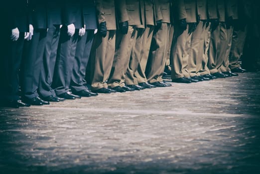 soldiers in a row