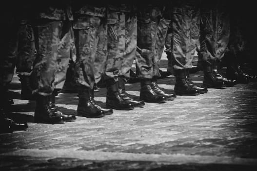soldiers in a row