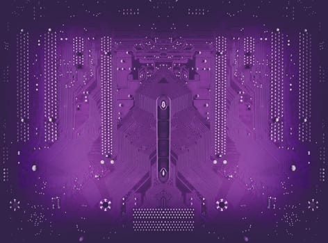 purple circuit board background of computer motherboard