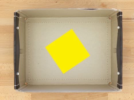 Storage boxes isolated on a wooden shelf