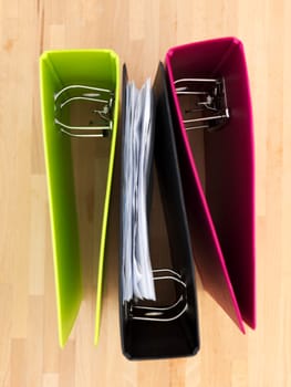A close up shot of an A4 ring binder