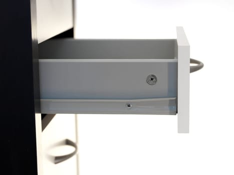 A close up shot of a set of office drawers