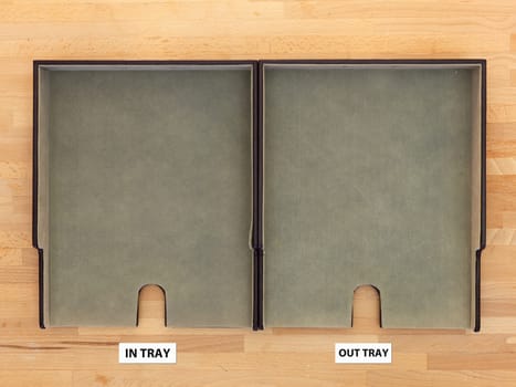 A close up shot of an office work tray