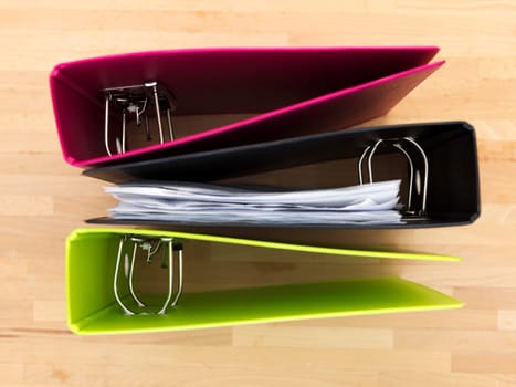 A close up shot of an A4 ring binder