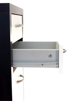 A close up shot of a set of office drawers