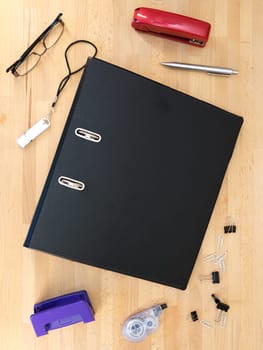 A close up shot of an A4 ring binder