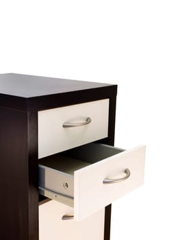 A close up shot of a set of office drawers