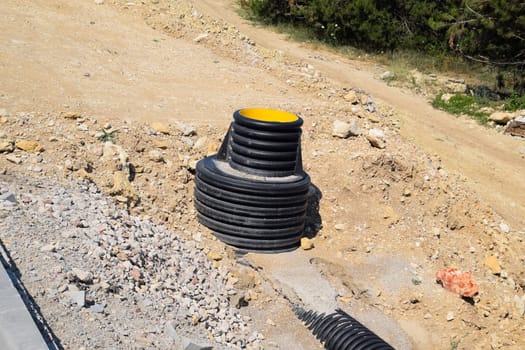 Construction of stormwater and sewerage at roads and highways. a Transportation sewer.