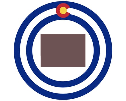 Landkarte von Colorado auf Hintergrund mit Fahne