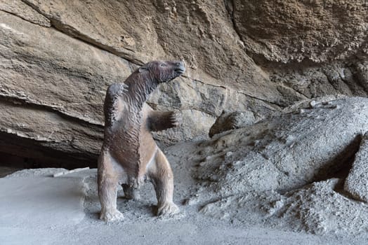 Statue of Mylodon, Mylodon Cave natural monument near Puerto Natales, Chile